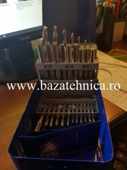 Trusa tarozi si burghie 28 piese diverse dimensiuni